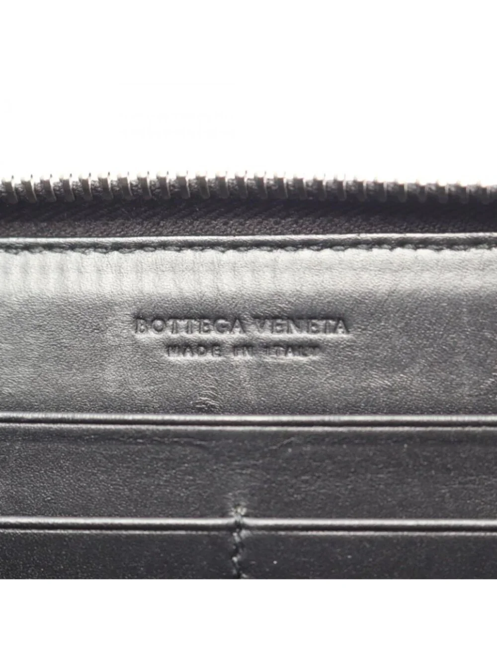 Bottega Veneta Round Wallet Intrecciato Black Leather